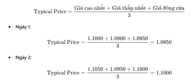 ví dụ tính typical price MFI