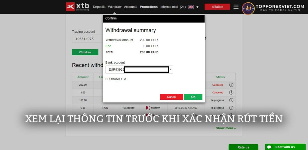 Xác nhận thông tin XTB