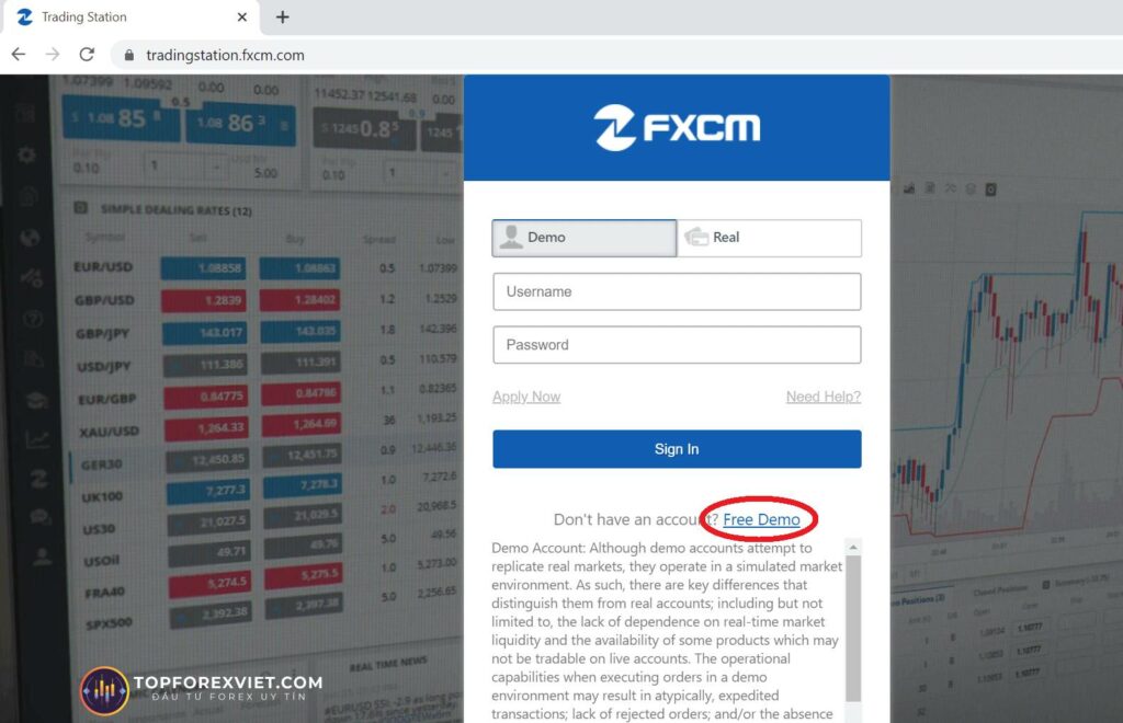 lấy lại mật khẩu fxcm