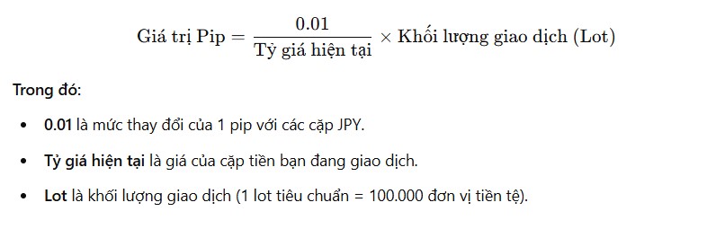 công thức tính pip có jpy